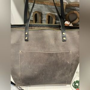 Portland Leather Goods Large Zip Tote Groupie Grey